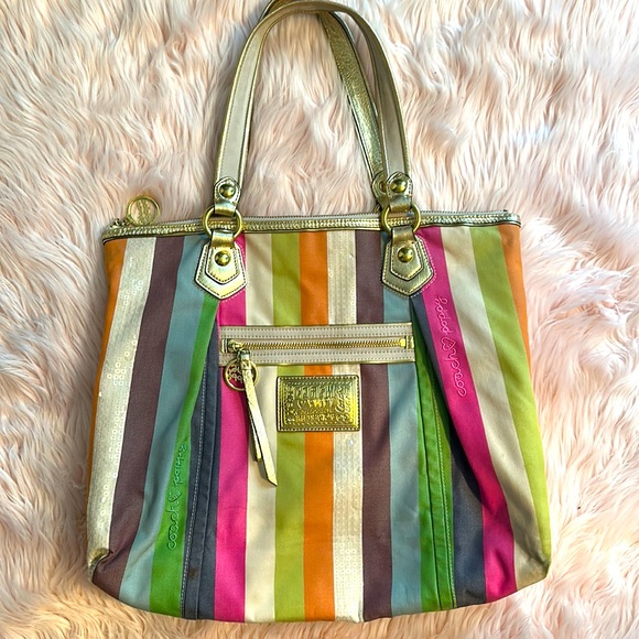 Coach Handbags - Coach "Poppy Legacy" Strip Sequins glamtote